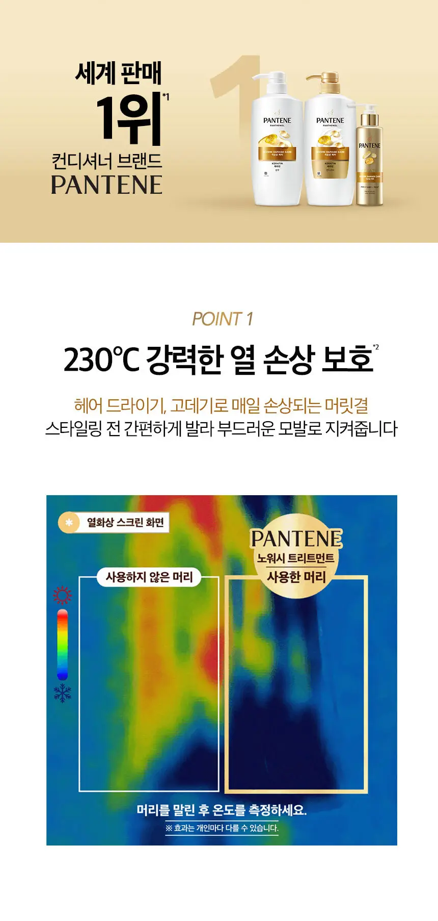 [열보호]New 팬틴 케라틴 극손상 케어 노워시 트리트먼트 140mL 상세페이지 2